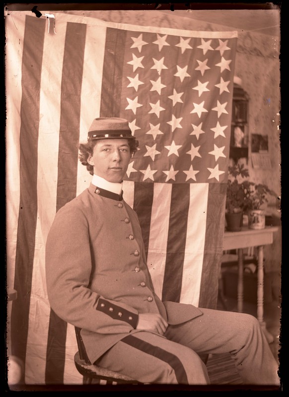 Walter with Flag