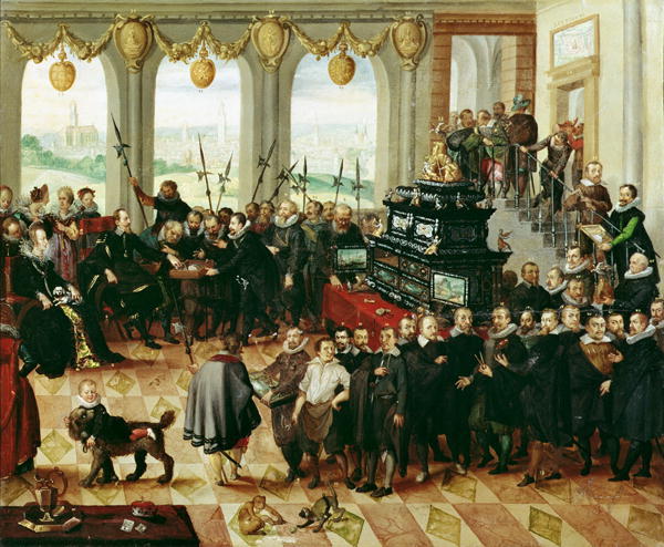Presentation of the Pomeranian Kunstschrank to Duke Philip II of Pomerania-Stettin (1606-18) in 1617 (panel)