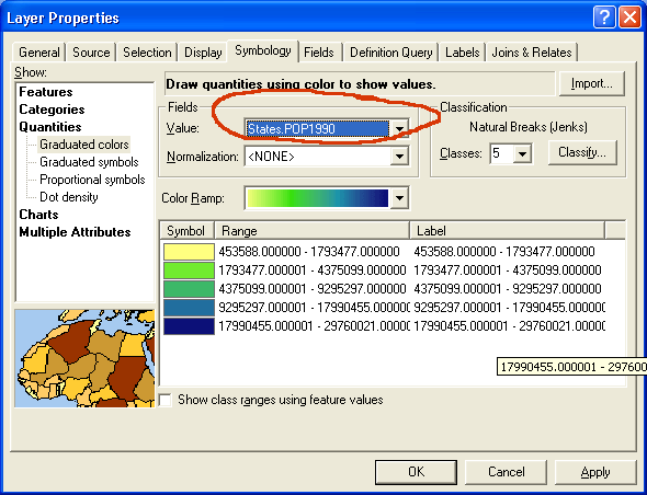 screenshot of quantitative options