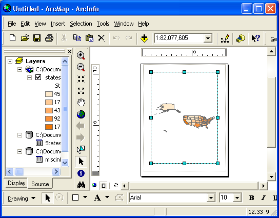 screenshot of layout view